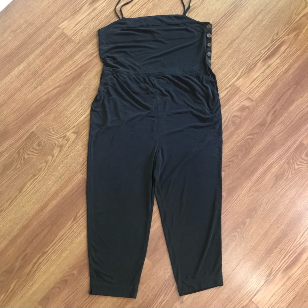 Anthro Rib-Knit Button-Side Jumpsuit